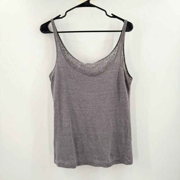 EILEEN FISHER Tank Size Small NEW 100% Linen Gray Stripe Breathable Light NWOT - Picture 9 of 9